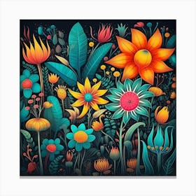 Colorful Flowers 3 Canvas Print