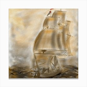 Sailing Ship In Rough Seas Canvas Print