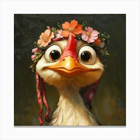 Chicken In A Flower Crown Leinwandbilder