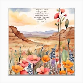 Poppies In The Desert Canvas Print