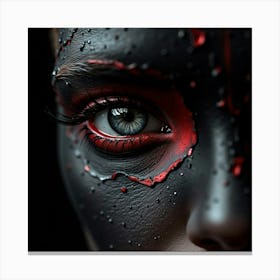 Black & Red Makeup 1 Canvas Print