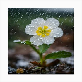 Flower In The Rain 1 Canvas Print