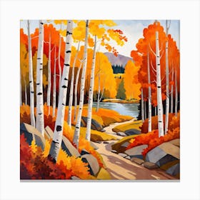 Autumn Forest Painting (3) Canvas Print