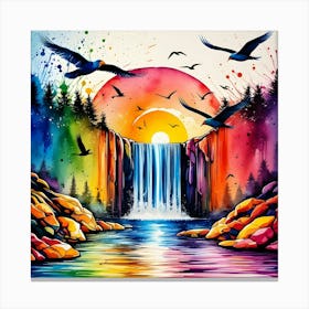 Waterfall Painting 2 Canvas Print