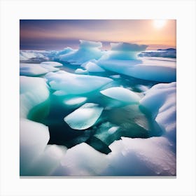 Icebergs In The Sea 1 Canvas Print