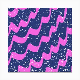 Pink And Blue Wavy Pattern Canvas Print