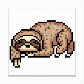 Lazy Pixel Sloth Canvas Print