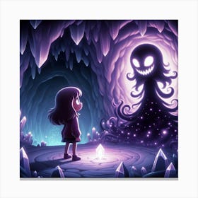 Girl In A Cave Canvas Print