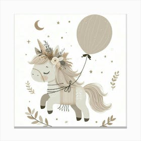 Unicorn With Balloon Canvas Print