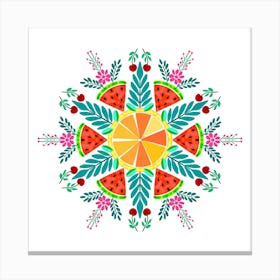 Watermelon Mandala - Summer Vibes Canvas Print