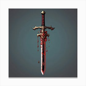 Sword With Blood On It Canvas Print