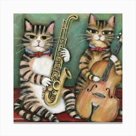Naptime Jazz Cats Jam Session Print Art Jazz Up Cat Lovers Spaces With Our Naptime Jazz Cats Jam Session Print Art! Canvas Print