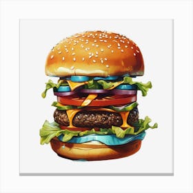 Burger Painting Canvas Print