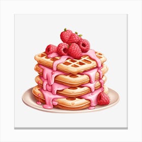 Waffles With Raspberry Syrup 1 Canvas Print