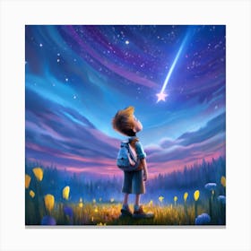 Disney Pixar Movie Style Poster With A Smart Boy Canvas Print