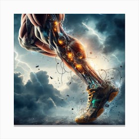 Cyborg running 2 Canvas Print