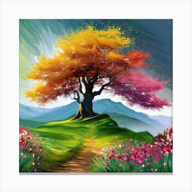 Tree On The Hill 1 Canvas Print