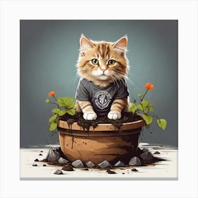 Leonardo Diffusion Xl An Adorable Cat Perched In The Center Of 0 (1) Canvas Print