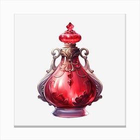Red Perfume Bottle Canvas Print