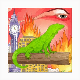 Monitor Lizard On The Log 3 Canvas Print