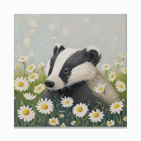 Baby Badger Fairycore Painting 1 Canvas Print
