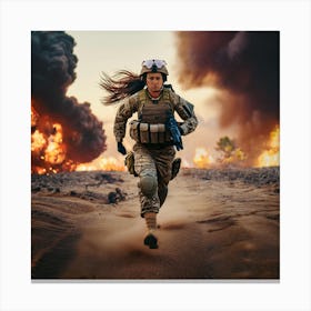 Army Woman Canvas Print