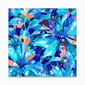 Blue Botanical Canvas Print