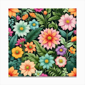 Floral Wallpaper 3 Canvas Print