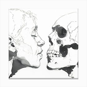 Kissing Skulls Canvas Print