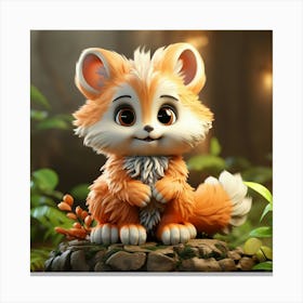 Cute Fox 110 Canvas Print