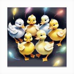 Ducks With Lights Canvas Print