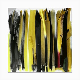 Yellow And Black Stripes Canvas Print