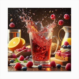 Splash Of Berry Juice Canvas Print