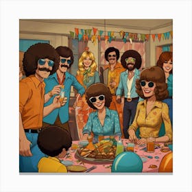 Group Of People At A Party Canvas Print