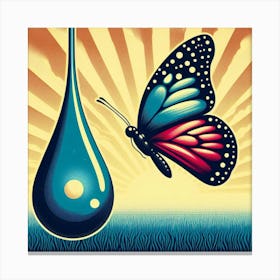 Butterfly And Drop Of Water Canvas Print