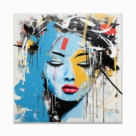 'Woman In Blue' Canvas Print