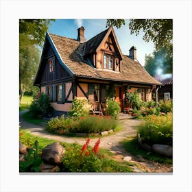 Cottage In The Countryside Canvas Print