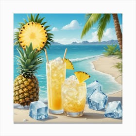 Tropical Drinks On The Beach 7 Canvas Print