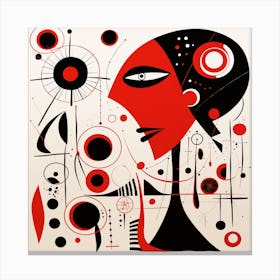 Abstract Woman In Red And Black Canvas Print