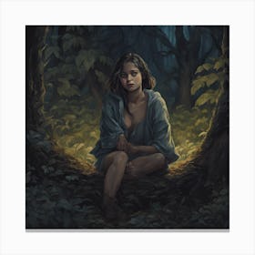 Girl In The Woods 2 Canvas Print