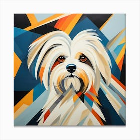 Abstract modernist maltese dog Canvas Print