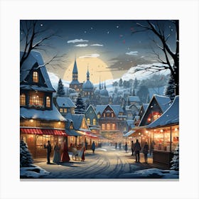 Christmas Village 3 Canvas Print
