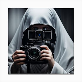 Woman With A Camera Canvas Print