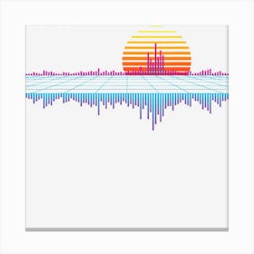 Retrowave Synthwave Vaporwave Sunset Aesthetic Canvas Print