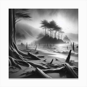 Black And White Painting 1 Canvas Print