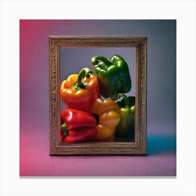 Peppers In A Frame 18 Canvas Print