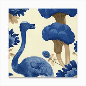 The Dodo And Flowers Canvas Print