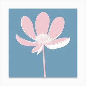 A White And Pink Flower In Minimalist Style Square Composition 268 Canvas Print