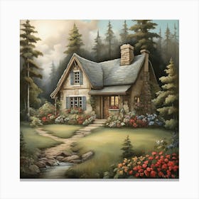 Cabin In The Woods 5 Canvas Print