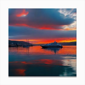 Sunset At The Marina Canvas Print